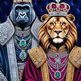 Zwei Könige: Gorilla und Löwe von Liona Toussaint