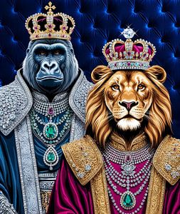 Deux rois : Le gorille et le lion