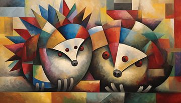 Abstract hedgehogs cubism panorama by TheXclusive Art