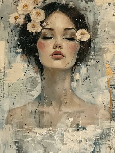 Modern en abstract portret met een dromerige uitstraling