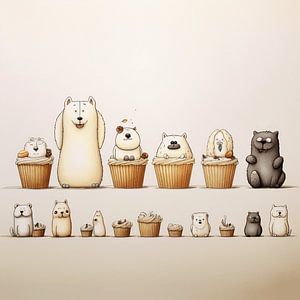 Bärenparty: Eine süße Fusion aus Bären und Cupcakes