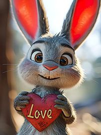Konijn met love hartje