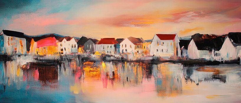 Idyllische Küstenlandschaft bei Sonnenuntergang von Poster Art Shop