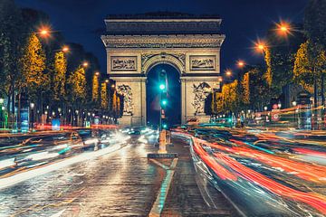 De Champs-Elysées bij nacht van Manjik Pictures