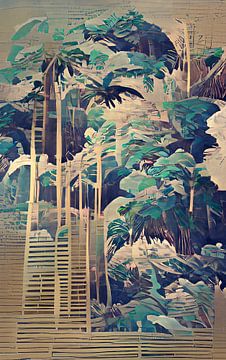 TROPICAL FOREST no3 - UKIYO-e van Pia Schneider