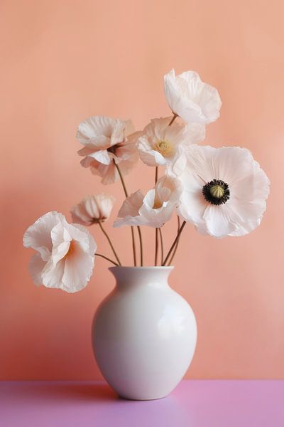 Poppy blanc dans un vase blanc par Treechild