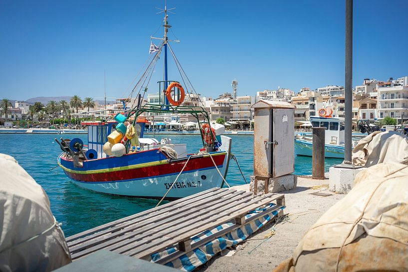 Beautiful harbor (fishing boat) in the Greek town of Sitia by Jeroen Somers