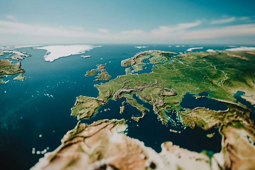 Realistic map of Europe and environs by Imperial Art House