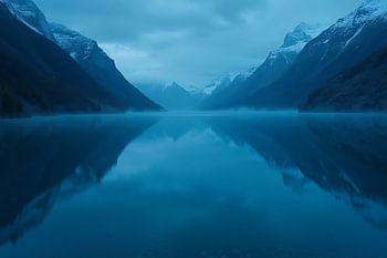 Stille Wasser, tiefes Blau: Ein Moment der Reflexion