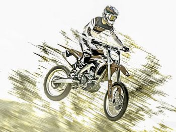 Springender Motocross-Fahrer