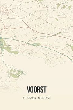 Carte ancienne de Voorst (Gelderland) sur Rezona