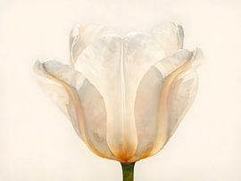 Zartes Blumengemälde in Creme