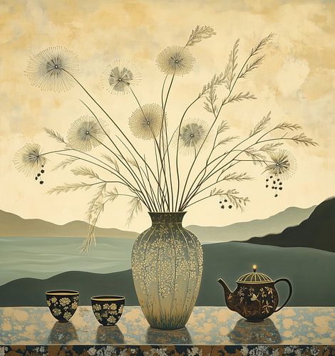 nature morte florale | Quiet Vase by Lake
