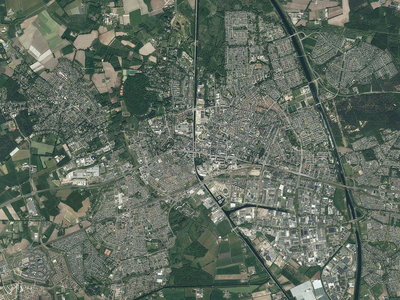 Aerial photo of Helmond by Maps Are Art