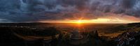 Panorama sunset over the grave chapel at the Württemberg in Stuttgart with view over the city
