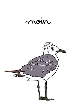 Hello seagull by Bainai