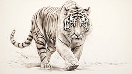 Bleistiftzeichnung eines Tigers