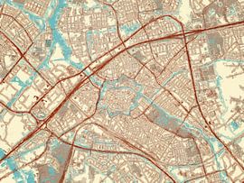 Carte de Zwolle dans le style Blue & Cream sur De Kaartenwinkel