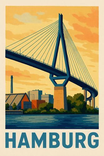 Connection in the light - Köhlbrandbrücke Hamburg