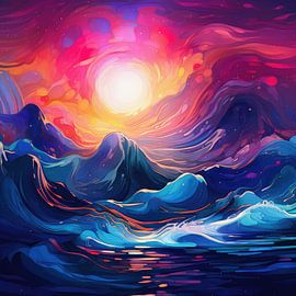 Modern abstract shapes and colours background by Art Bizarre