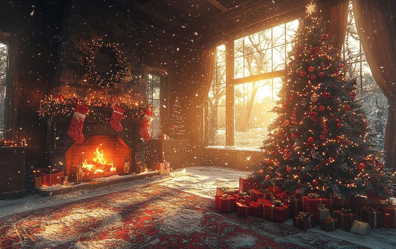 Gezellige kerst woonkamer van Lufy