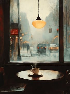 A Coffee and a Rainy Day van Studio Allee