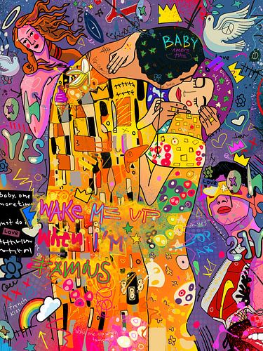 Gustav Klimt Pop Art Canvas Print – Modern Abstract Wall Art – Luxury Statement Wall Decor – Living Room Artwork – Gift for Art Lovers