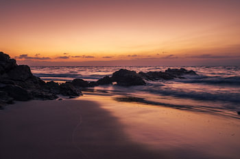 A quiet beach at sunrise