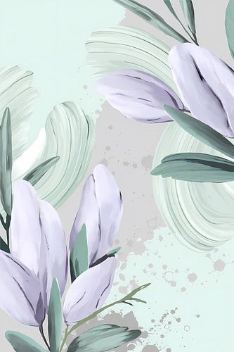 Abstracte bloemen en bladeren