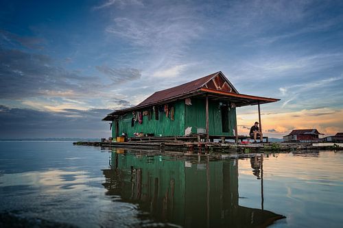 Maison flottante Tempe Lac (Sulawesi)