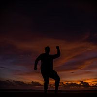Man at sunset