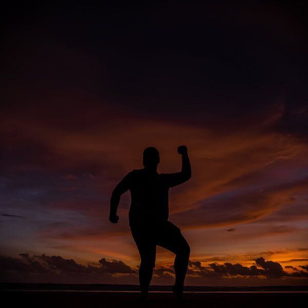 Man at sunset by Cindy Wijtten