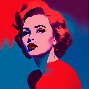 Rouge Reverie - Pop-Art-Porträt einer Dame in Rot