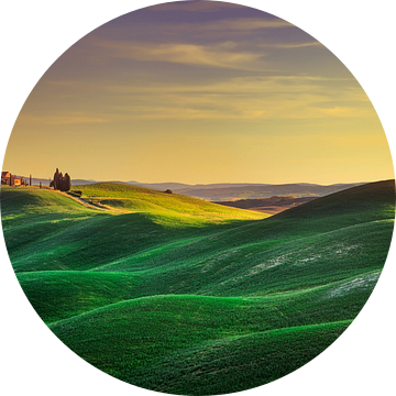 Zonsondergang in Crete Senesi, Toscane