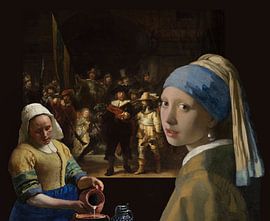 Girl with a Pearl Earring - Milkmaid - The Night Watch by Digital Art Studio