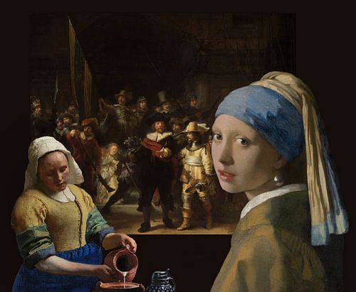Meisje met de parel - Melkmeisje - de Nachtwacht