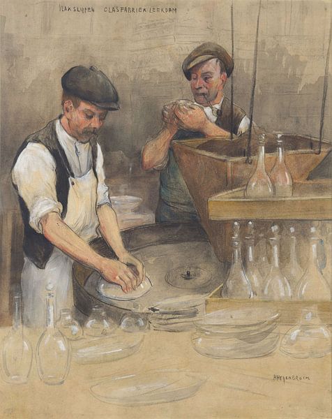 Herman Heijenbrock, Die Glasfabrik in Leerdam, um 1930 von Atelier Liesjes