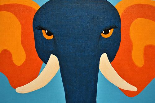 Peinture d'éléphant colorée moderne