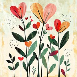 Bloemen hart van Poster Art Shop