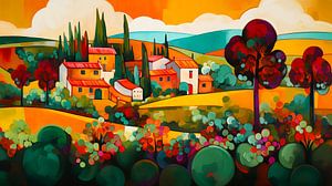 Paysage coloré de la Toscane en automne