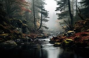 Nebel am Bergsee