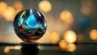 Magic glass ball in iridescent colors
