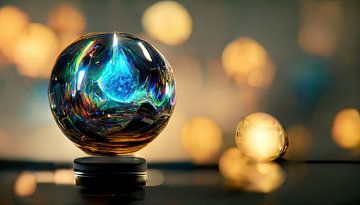 Magic glass ball in iridescent colors by Denny Gruner