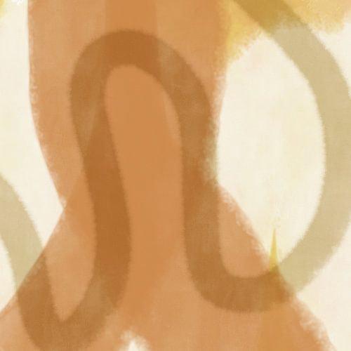 Abstract minimalistisch schilderij in terracotta en wit