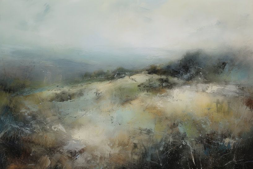 Abstract landschap " I love nature" van Studio Allee