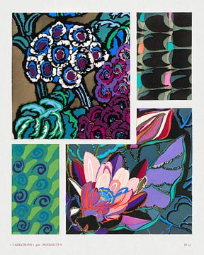 Geometric floral motifs, variations 14