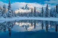 Snowy landscape reflection by Poster Art Shop thumbnail