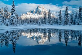 Snowy landscape reflection by Poster Art Shop