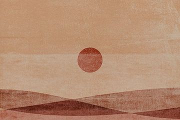 Abstract landschap op linnen van Dina Dankers