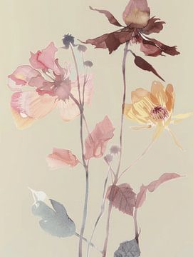 Feldblumen in Pastellfarben von Japandi Art Studio